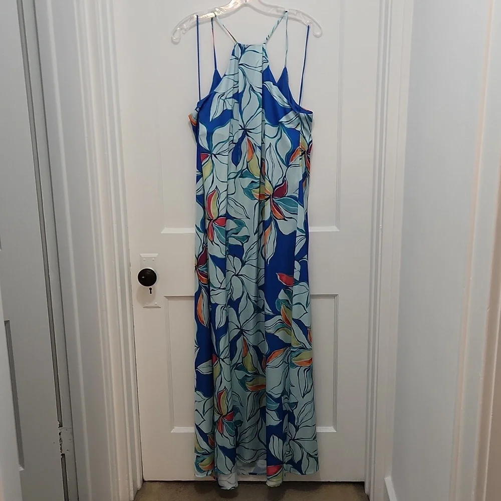 Tahari ASL Tropical Maxi Dress Size Medium - Picture 5 of 8
